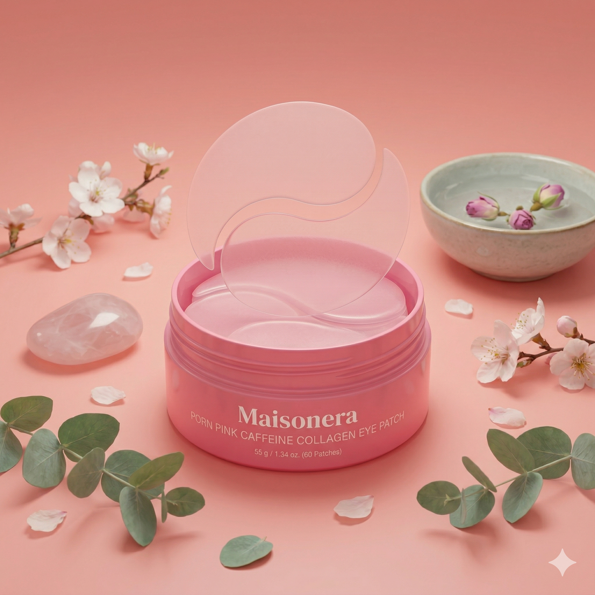 PDRN Pink Caffeine Collagen Eye Patch (60 stuks) – Nachtelijke Verzorging