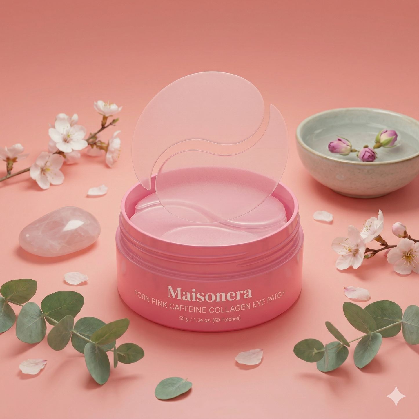 PDRN Pink Caffeine Collagen Eye Patch (60 stuks) – Nachtelijke Verzorging